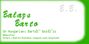 balazs barto business card